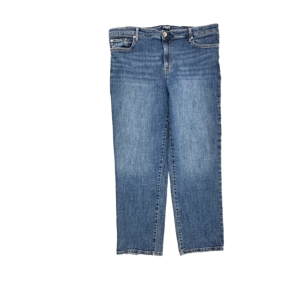 Chaps Slim Boyfriend Women's size‎ 14 Dark Wash Blue Denim Jeans